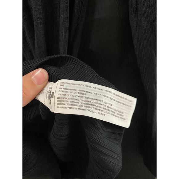 Abercrombie & Fitch Black Ribbed Mock Neck Knit Pullover Top Size M - Picture 7 of 7